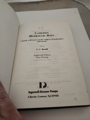 Cameron Hydraulic Data 18th Edition Second Printing by C.C. Heald | 1995