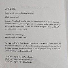 Misjudged James Chandler 2020 Paperback Legal Thriller Severn River Publishing
