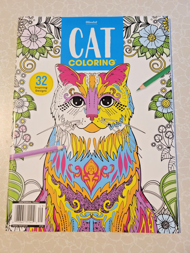 CAT COLORING – 32 Inspiring Designs for Adults -Relax & Enjoy -Escape & Breathe