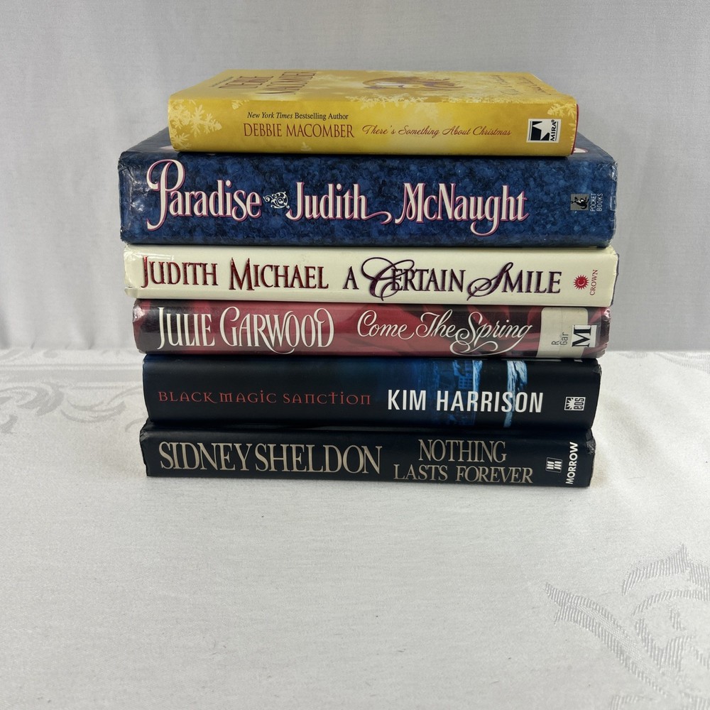 6 Hard Cover Books Lot Numerous Titles And Authors