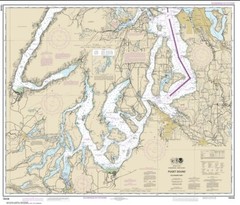 NOAA Chart 18448-Puget Sound-southern part – Water-Resistant – by