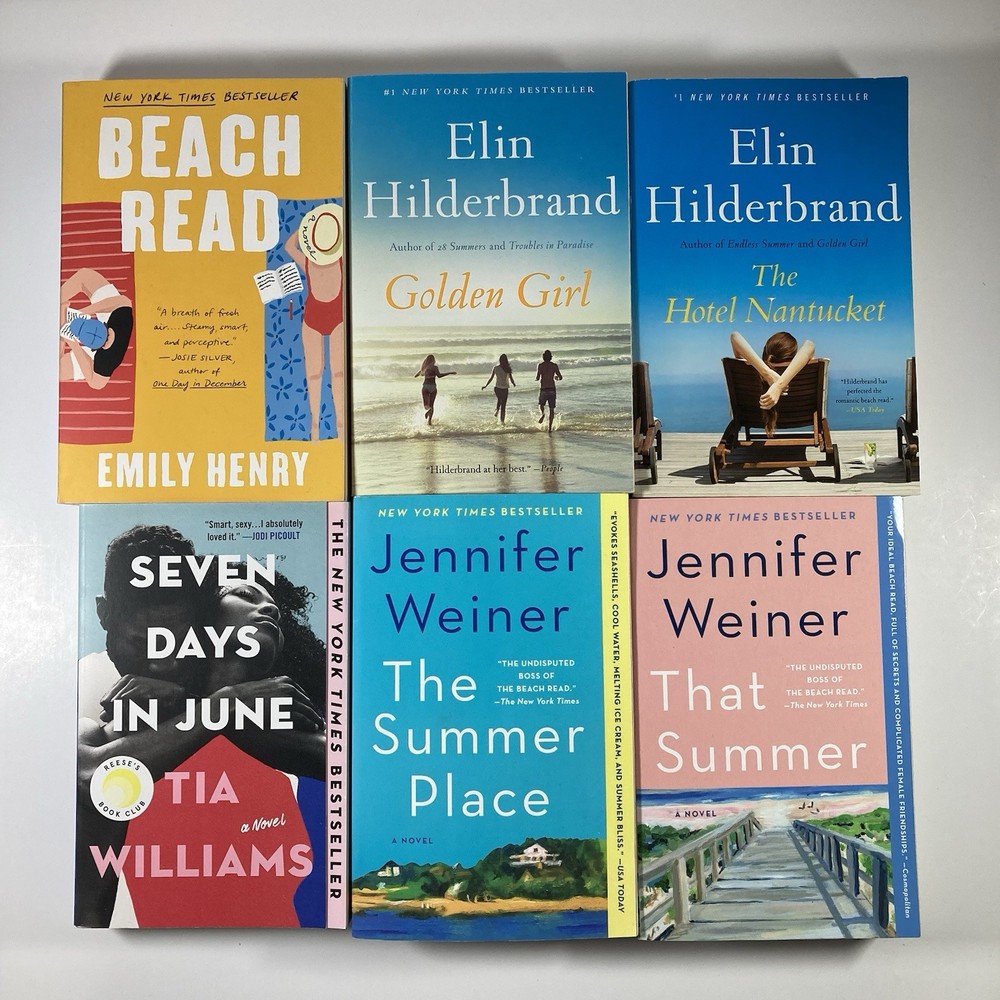 Lot of 6 Summer Romance Novels – Emily Henry, Elin Hilderbrand, Jennifer Weiner