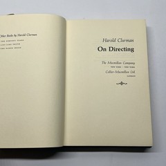 On Directing | Harold Clurman HC 1st Printing