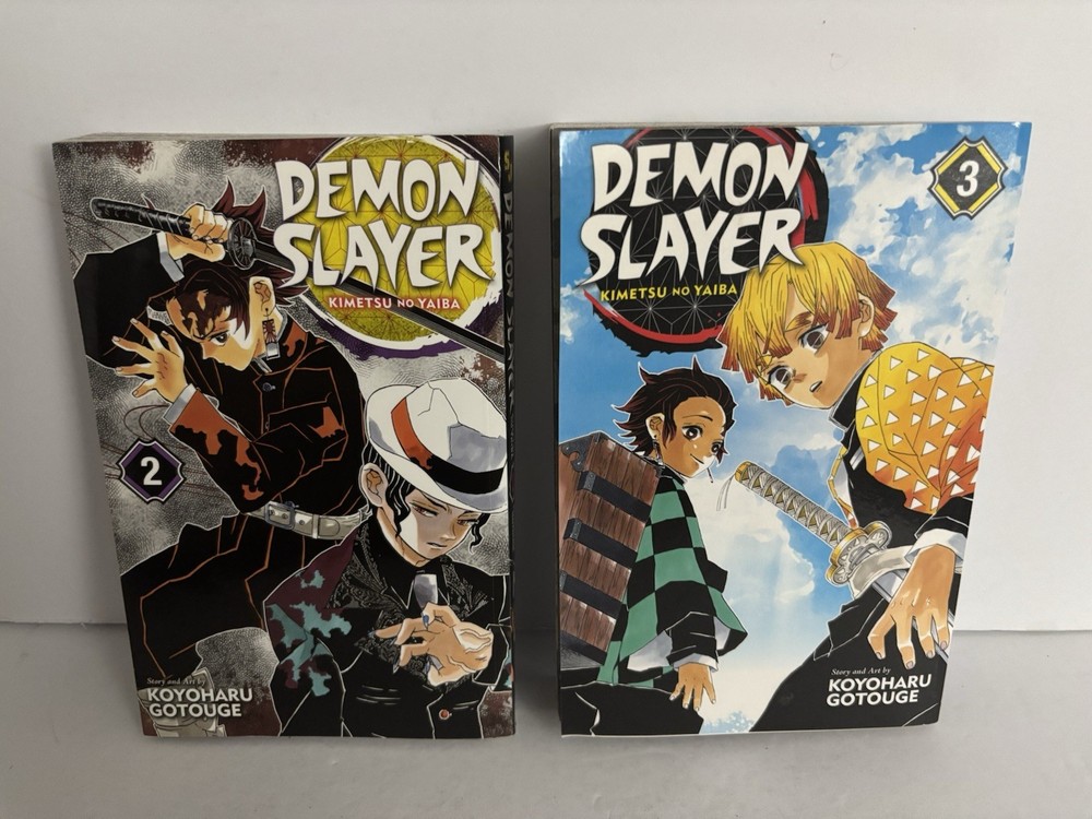 Demon Slayer Volumes 2-3 English Graphic Novels Koyoharu Gotouge Set of 2