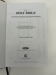 Super Giant Print New King James Version Bible Words in Red Brown Cover