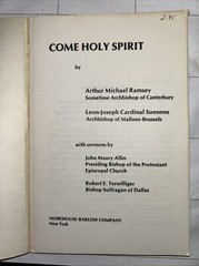 Come Holy Spirit – Michael Ramsey, Cardinal Suenens – 1976 – 104 pages