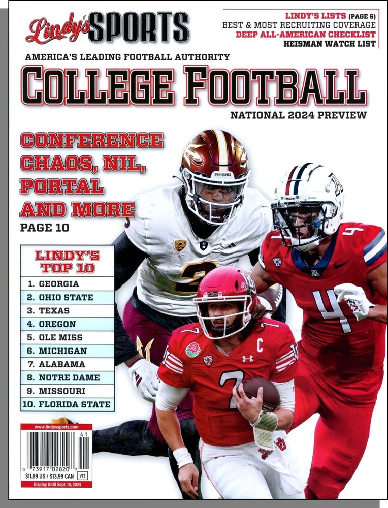 Lindy’s Sports College Football National 2024 Preview – New Book! 264 Pages!