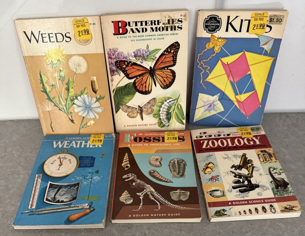 Lot of 6 1950’s/60’s Golden Nature Guide Vintage Children’s Science PB Books MCM