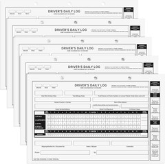 5 Pack Loose Leaf Format Driver Daily Log Book 8.5″ x 5.5″ Log Books with Det…