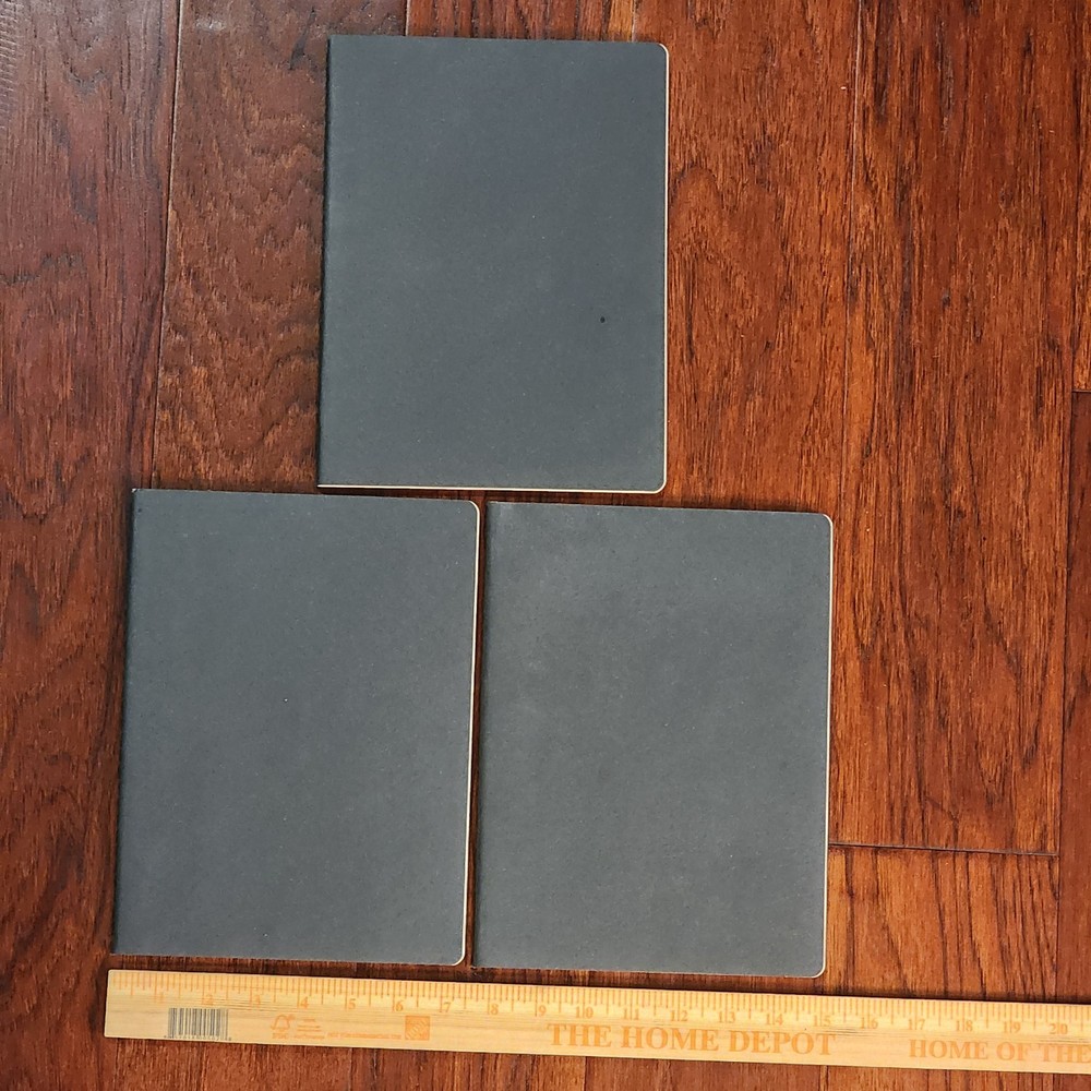 Cahiers Moleskine Set of 3 Plain Journals 120 Pages 7.5″ x 9.75″ Black Notebook*