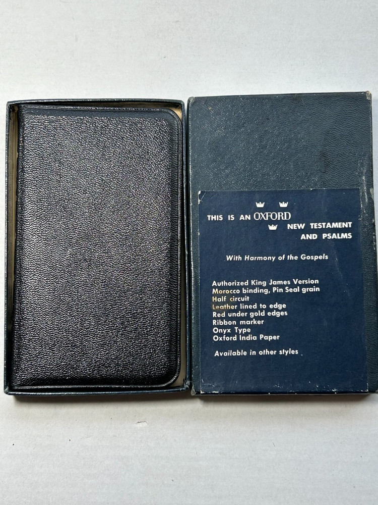 Oxford KJV New Testament Psalms Bible Pin Seal Morocco Leather Onyx 0149x soft