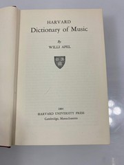 Harvard Dictionary of Music by Apel Ex-library 1964 HC
