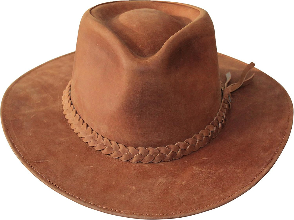 Premium Leather Fedora – Wide Brim Hat Leather – Water Resistant