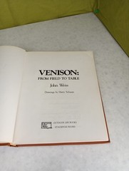„Venison: From Field To Table” by John Weiss Hard Cover With jacket 1984 nice