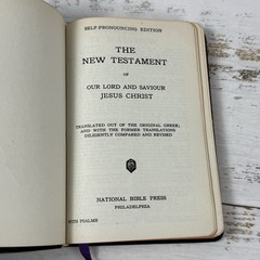 New Testament & Psalms ~ Self Pronouncing Edition National Bible Press Leather