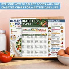 3PCS Diabetes Food List Chart and Meal Planner for Diabetics Type 3 Diabetes Die