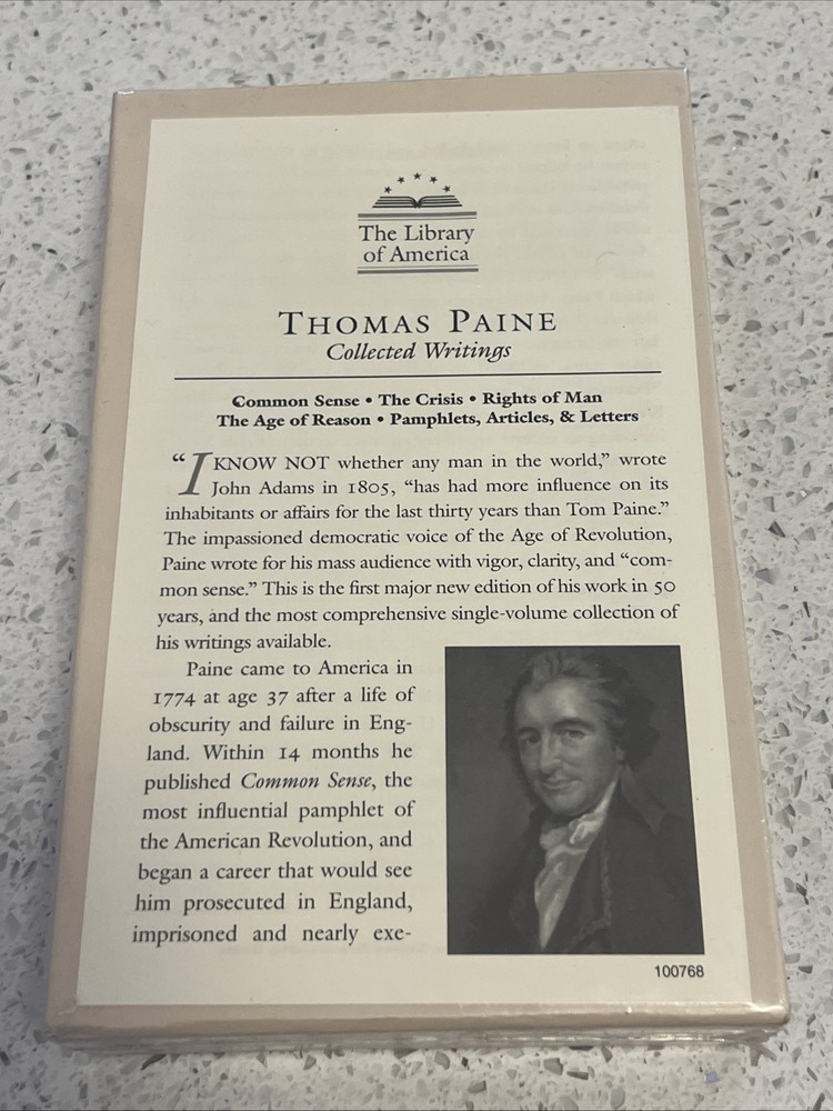SEALED Thomas Paine Collected Writings Common Sense Library of America HC Vol 76