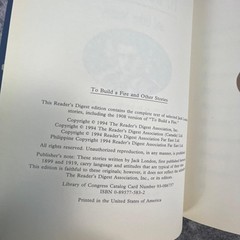 Jack London To Build a Fire and Other Stories Reader’s Digest White Silence Book