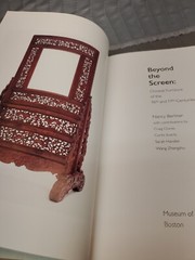 Beyond the Screen: Chinese Furniture of the 16th and 17th Cent. Hardcover+cover