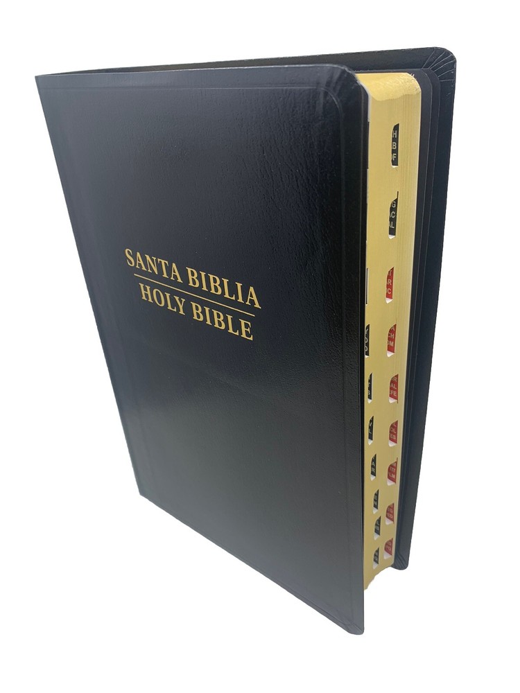 Biblia Bilingüe RVR 1960/KJV Negro Imitación Piel con índice bilingual bible