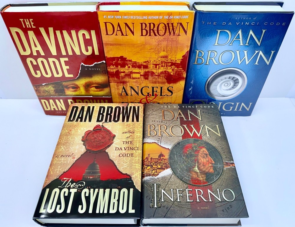 Dan Brown Hardcover Book Lot First Editions Da Vinci Angels Demons Lost Symbol