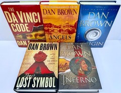 Dan Brown Hardcover Book Lot First Editions Da Vinci Angels Demons Lost Symbol