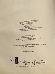 The Zuni Indians Ethnology Report 1901-1902 1970 Bureau of American Ethnology