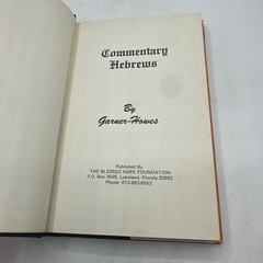 Commentary Verse By Verse HEBREWS Garner-Howes Bible Charts & Outlines HB DJ