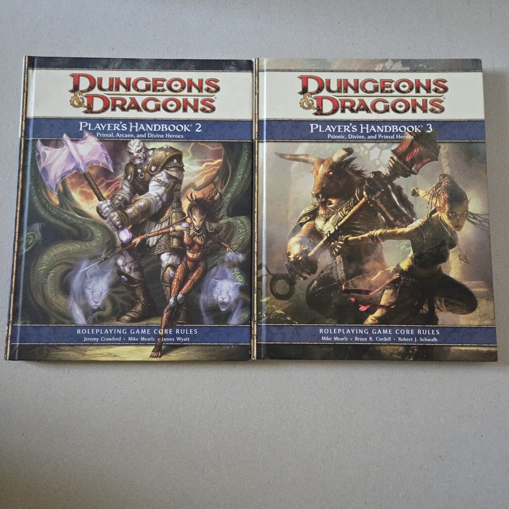 Dungeons & Dragons: Player’s Handbook 2 and 3 Hardcover 4th Edition Books