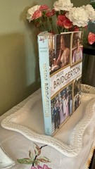 Hardcover Book Inside Bridgerton by Shonda Rhimes and Betsy Beers Blue tablebook