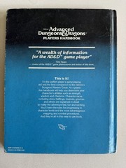 Advanced Dungeons & Dragons, Players Handbook: Special Reference Work Gary Gygax