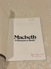 MACBETH A RESOURCE BOOK by Joan D. Berbrich – Amsco R 484 W Paperback 1988