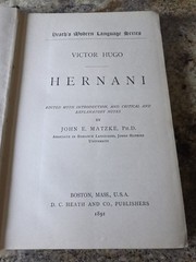 1891 Hernani, Victor Hugo, HC, with John E Matzke