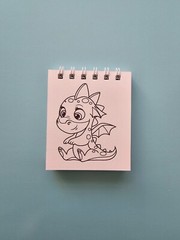 Dino and Dragons Mini Coloring Book for kids and Adults. Mini Coloring Books