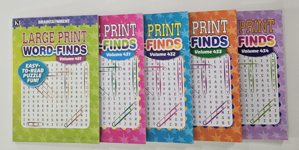 5 New Large Print Word-Finds Puzzle Books Kappa Games Vol #431-451 ~ Search,Hunt