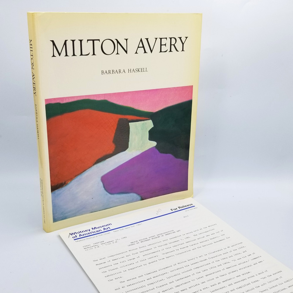 Milton Avery 1982 Whitney Exhibition Catalog 1st Ed – Press Release Included