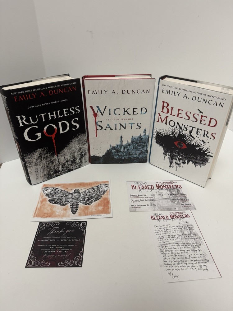 Something Dark & Holy Trilogy by Emily Duncan 1st Ed & ALL 3 Signed Hardcover