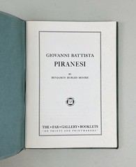 1962 Giovanni Battista Piranesi, Benjamin Burges Moore, Art catalog prints VTG