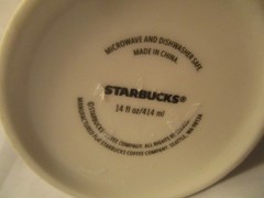 STARBUCKS 14 OZ GREEN SIREN MERMAID LOGO WHITE D HANDLE COFFEE MUG CUP