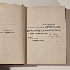 DRILL REGULATIONS FOR FIELD ARTILLERY (HORSE & LIGHT) US ARMY (PROVISIONAL) 1916
