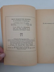 Man’s Search for Meaning Viktor E. Frankl 1969 WSP Psychology Self Help Book