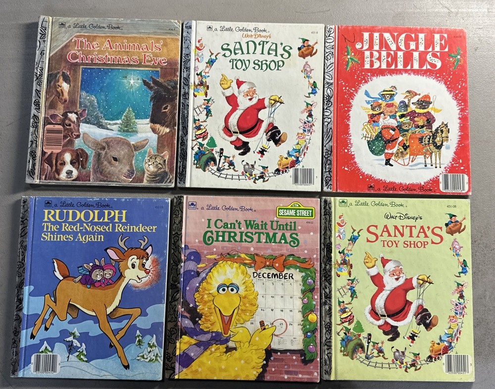 – LOT OF 6 VINTAGE Kids Christmas Books. 1950’s To 1980’s.