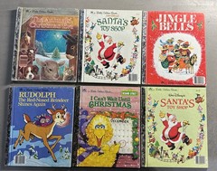 – LOT OF 6 VINTAGE Kids Christmas Books. 1950’s To 1980’s.