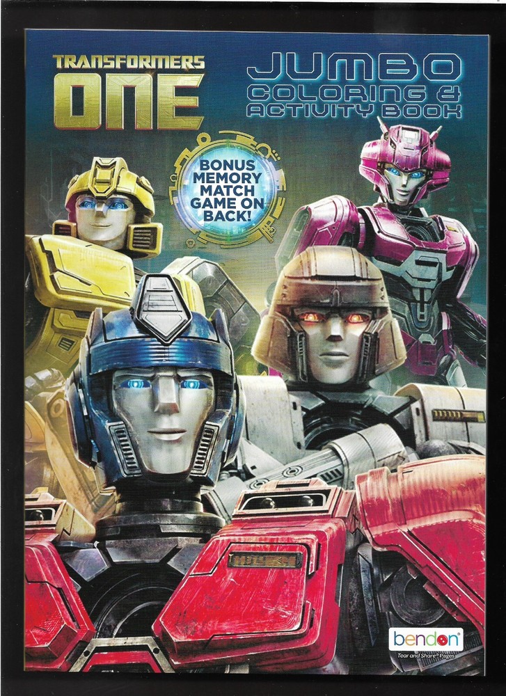 2023 Transformers One Jumbo Coloring & Activity Book – 80 Pages