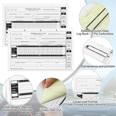 5 Pack Loose Leaf Format Driver Daily Log Book 8.5″ x 5.5″ Log Books with Det…