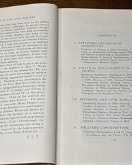 INDIANA IN THE CIVAL WAR ERA 1850-1880 By: Emma Lou Thornbrough Vol. III HB 1965