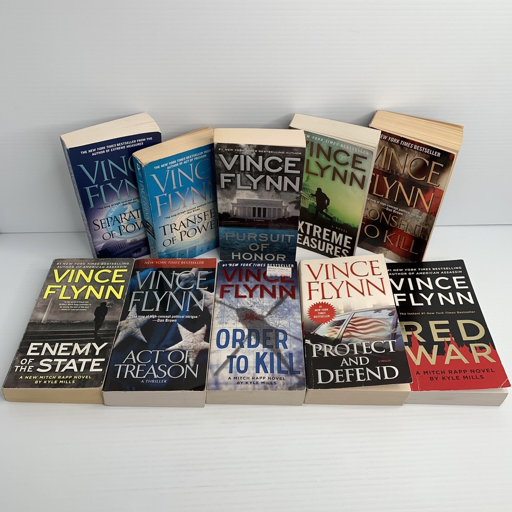 Vince Flynn Lot of 10 Political Thrillers Mitch Rapp novels Books 3 5 8-12 15-17