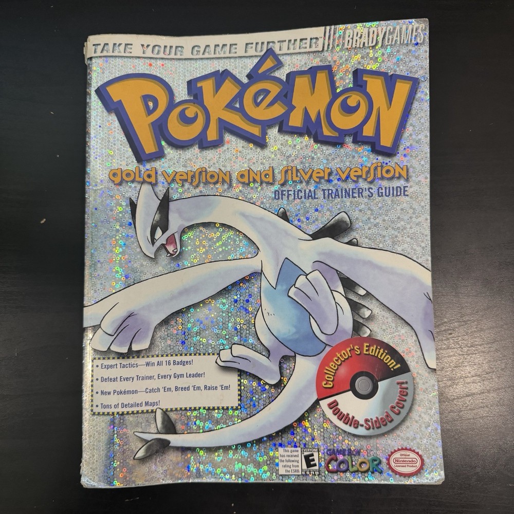 Pokemon Gold and Silver Strategy Guide Brady Games 2000 Holographic Cover