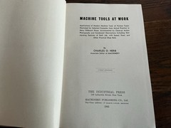 MACHINE TOOLS AT WORK Book Charles Herb 1942 First Edition Industrial Shop; 0604