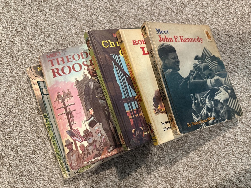 Vintage Meet Series Lot Of 5 Hardcover Biographies Multicolor Illustrated USA